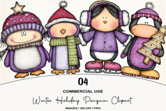 Winter Holiday Penguin Clipart Product Image 1