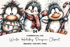 Winter Holiday Penguin Clipart Product Image 1