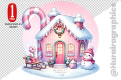 Winter House Clipart - PNG File Product Image 1