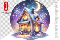 Winter House Clipart - PNG File Product Image 1