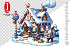 Winter House Clipart - PNG File Product Image 1
