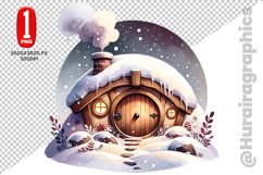 Winter House Clipart - PNG File Product Image 1