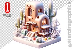Winter House Clipart - PNG File Product Image 1