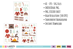 winter png set for crafting and printables