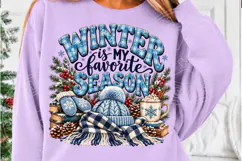 Winter Is My Favorite Season Cozy Blue Winter Snowflake PNG Product Image 5