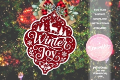 Winter Joy Reindeer Ornament SVG Product Image 1