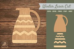 Winter Kettle Laser Cut Decoration SVG 2 Product Image 1