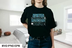 Winter Kisses and Snowflake Wishes Christmas SVG T-shirt Product Image 2