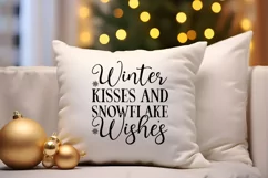 Winter Kisses And Snowflake Wishes SVG, Winter holiday SVG Product Image 3