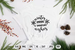 Winter kisses & snowflake wishes svg, snowflake svg, christmas svg, christmas svg files, svg christmas shirts, christmas png, holiday svg