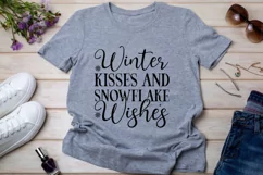 Winter Kisses And Snowflake Wishes SVG, Winter holiday SVG Product Image 2