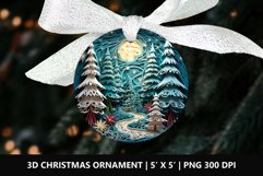 3D Christmas Round Ornament PNG | Winter Landscape Product Image 1