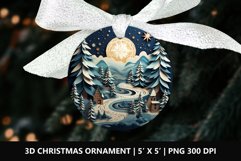3D Christmas Round Ornaments PNG | Winter Landscape Product Image 1