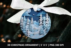 3D Christmas Round Ornaments PNG | Winter Landscape Product Image 1