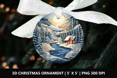 3D Christmas Round Ornaments PNG | Winter Landscape Product Image 1
