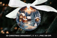 3D Christmas Round Ornaments PNG| Winter Landscape Product Image 1