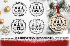 Winter Round Ornaments Bundle. Christmas Svg Ornament Sign. Product Image 1