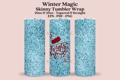 winter magic skinny tumbler sublimation wrap with high resolution 300 DPI and transparant background perfect for 20oz and 30oz skinny tumbler