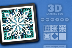 Winter Mandala Snowflake Layered Papercut Product Image 2
