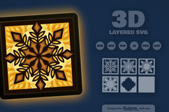 Winter Mandala Snowflake Layered Papercut Product Image 3