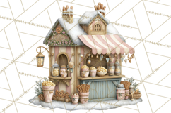 Winter Market Stall Clipart, Cozy Winter Market PNG Product Image 2