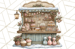 Winter Market Stall Clipart, Cozy Winter Market PNG Product Image 4