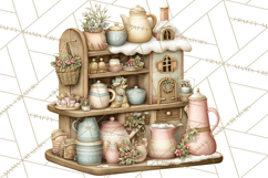 Winter Market Stall Clipart, Cozy Winter Market PNG Product Image 5