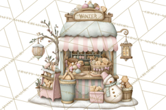 Winter Market Stall Clipart, Cozy Winter Market PNG Product Image 4