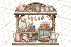 Winter Market Stall Clipart, Cozy Winter Market PNG Product Image 5