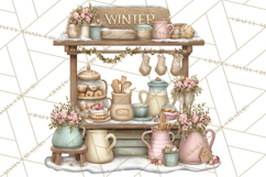 Winter Market Stall Clipart, Cozy Winter Market PNG Product Image 2