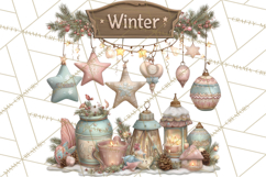 Winter Market Stall Clipart, Cozy Winter Market PNG Product Image 4