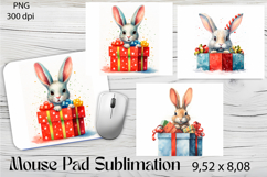 Watercolor White Little Bunny|Kids Mouse Pad Design Product Image 1