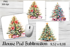 Christmas mouse pad pink winter / village sublimation Product Image 1