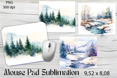 Christmas mouse pad winter / forest sublimation Product Image 1