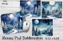 Christmas mouse pad winter / forest sublimation Product Image 1