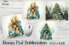 Christmas mouse pad pink winter / village sublimation Product Image 1