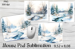 Christmas mouse pad winter / forest sublimation Product Image 1