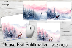 Christmas mouse pad winter / forest sublimation Product Image 1