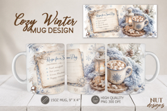 Winter Mug sublimation Hygge mug 15 oz Snow Day Product Image 1