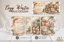 Holiday Magic Mug sublimation Hygge Christmas Mug 15 oz Product Image 1