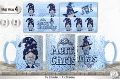 Merry Christmas mug sublimation Bundle - 4 Designs with blue gnomes for 11 Oz 15 Oz