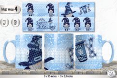 Christmas mug sublimation Bundle - 4 Designs with blue gnomes and Christmas quotes for 11 Oz 15 Oz