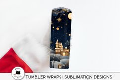 santa holding a tumbler with christmas night wrap