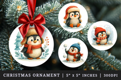 Winter round ornaments sublimation design Product Image 1