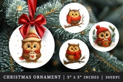 Winter round ornaments sublimation design Product Image 1