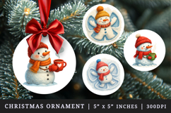 Winter round ornaments sublimation design Product Image 1
