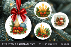 Winter round ornaments sublimation design Product Image 1