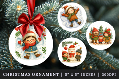 Winter round ornaments sublimation design Product Image 1