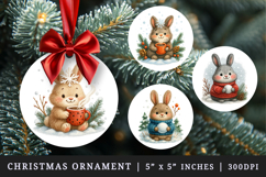 Winter round ornaments sublimation design Product Image 1