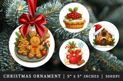 Winter round ornaments sublimation design Product Image 1